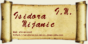 Isidora Mijanić vizit kartica